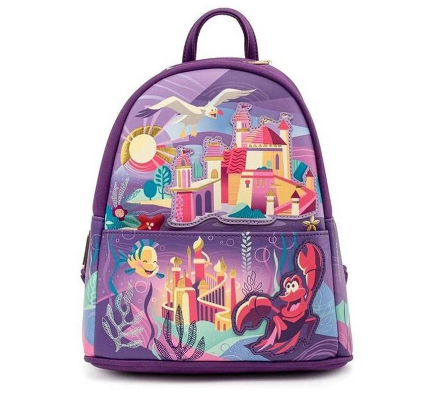 Disney Bolso Mochila La Sirenita Castillo Loungefly 3 Disney Bolso Mochila La Sirenita Castillo Loungefly