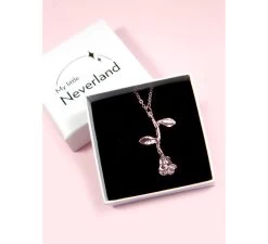 Disney Colgante La Bella Y La Bestia Rosa Encantada Rosada