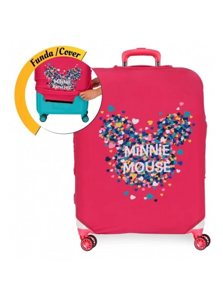 Funda Maleta Mediana Fucsia Disney Funny Covers 3 Funda Maleta Mediana Fucsia Disney Funny Covers