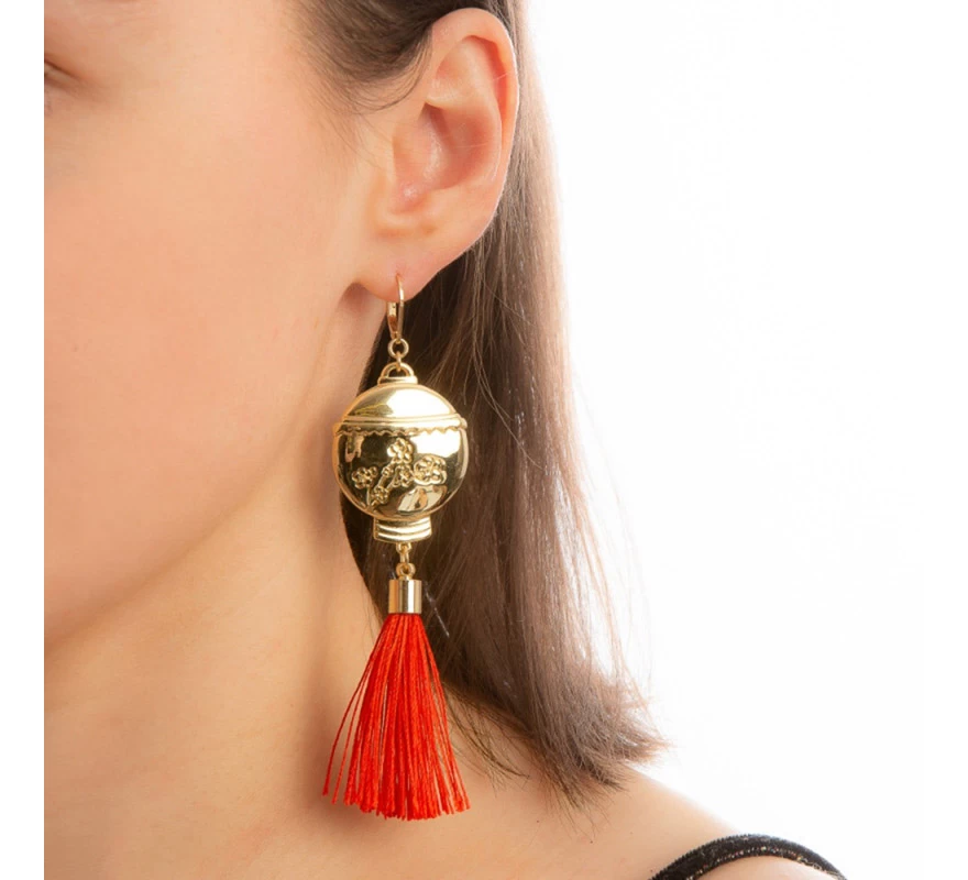 Disney Pendientes Mulán Farolillo Oriental Oro 5 Disney Pendientes Mulán Farolillo Oriental Oro - Imagen 3