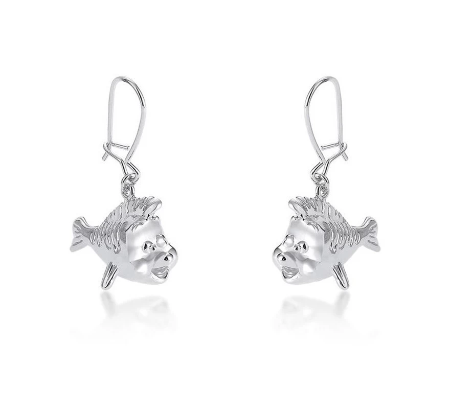 Disney Pendientes Oro Blanco Flounder La Sirenita Aro 3 Disney Pendientes Oro Blanco Flounder La Sirenita Aro