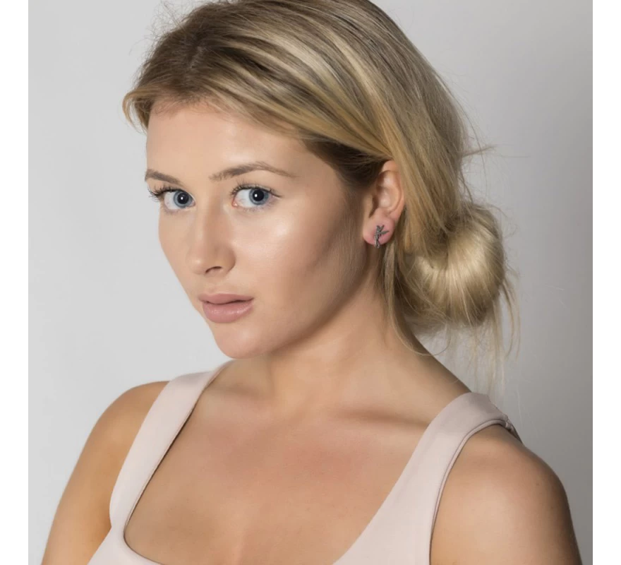 Pendientes Oro Blanco Silueta Campanilla Disney 5 Pendientes Oro Blanco Silueta Campanilla Disney - Imagen 3