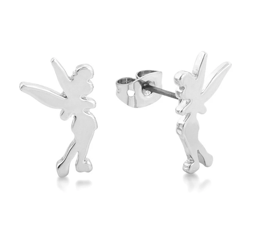 Pendientes Oro Blanco Silueta Campanilla Disney 3 Pendientes Oro Blanco Silueta Campanilla Disney