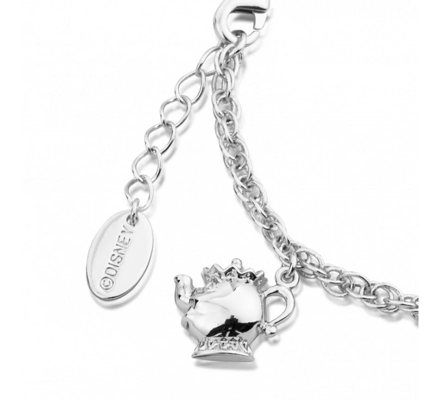 Pulsera Oro Blanco Bella Y Bestia Disney Personajes 5 Pulsera Oro Blanco Bella Y Bestia Disney Personajes - Imagen 3