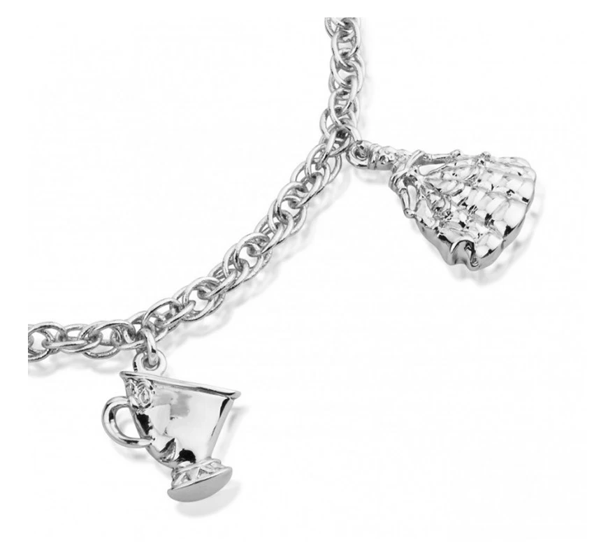 Pulsera Oro Blanco Bella Y Bestia Disney Personajes 4 Pulsera Oro Blanco Bella Y Bestia Disney Personajes - Imagen 2