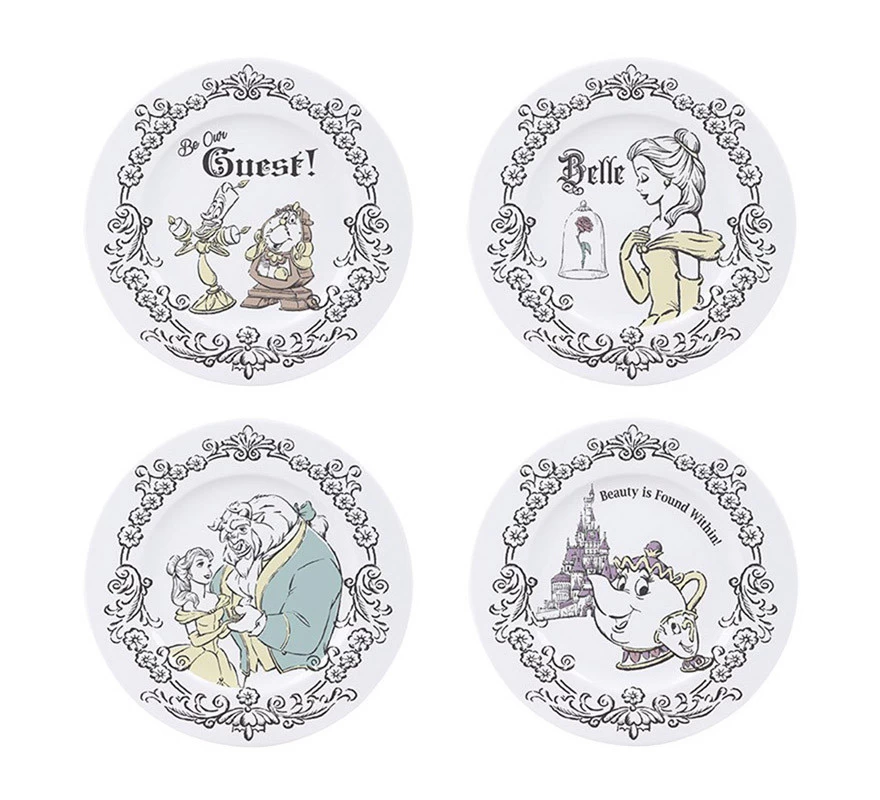 Set De 4 Platos La Bella Y La Bestia Disney 3 Set De 4 Platos La Bella Y La Bestia Disney