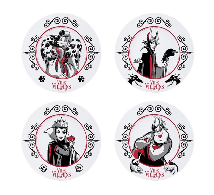 Set De 4 Platos Villanas Disney 3 Set De 4 Platos Villanas Disney